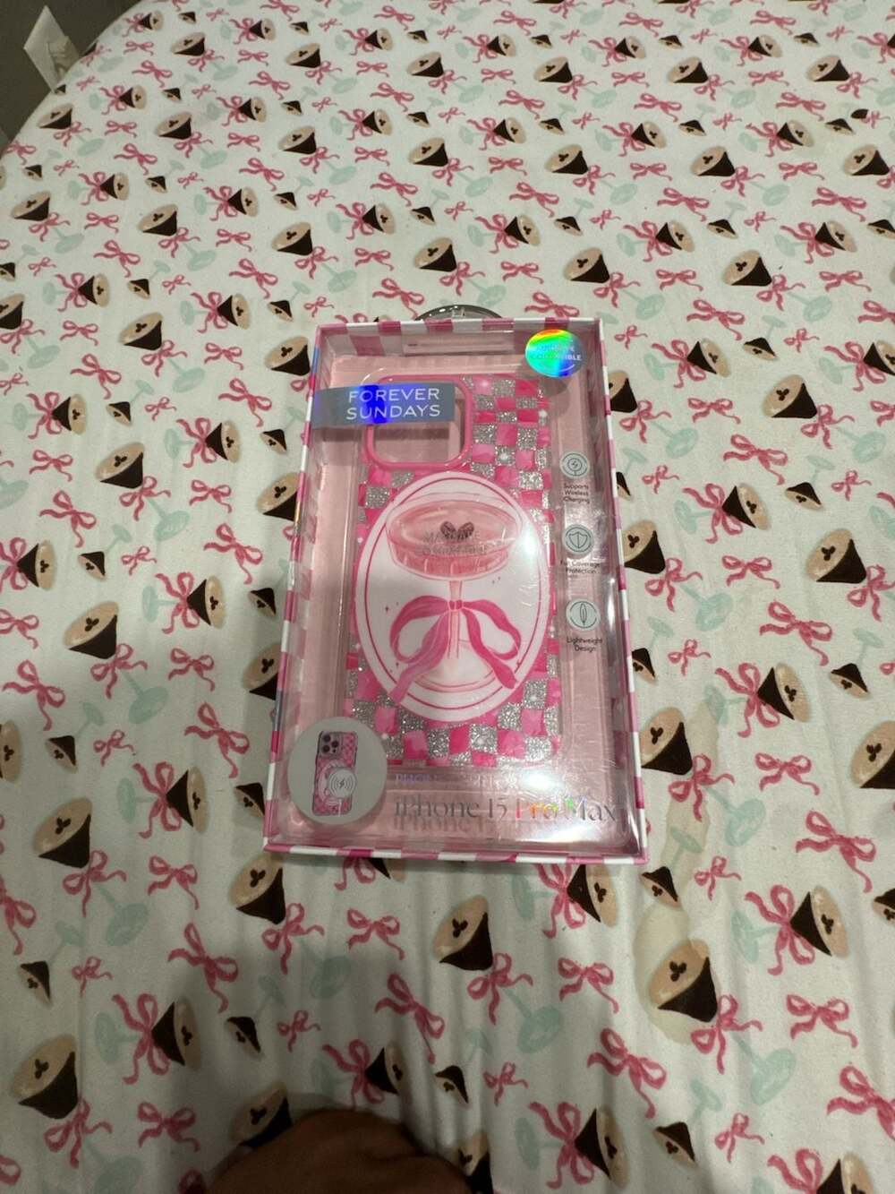 Forever Sundays Pink Martini Pink Checkered MagSafe Case for iPhone 15 Pro Max